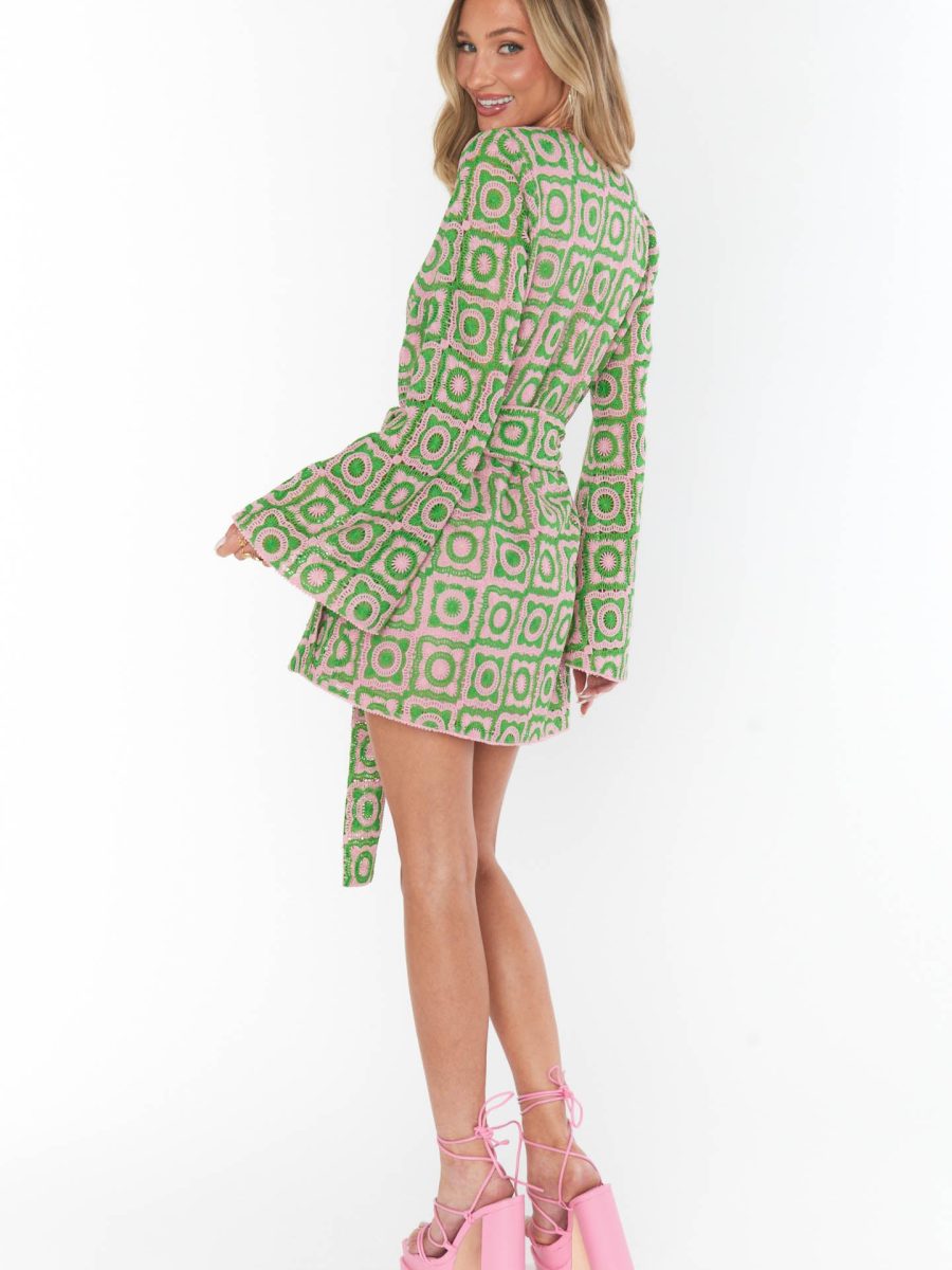 Treasure Mini Dress ~ Flower Power Pink Crochet