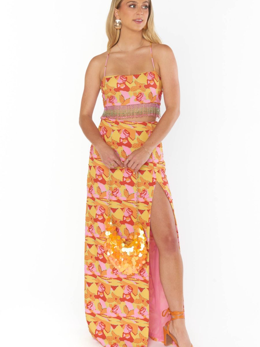 Rumba Maxi Skirt ~ Havana Beaded Sequins