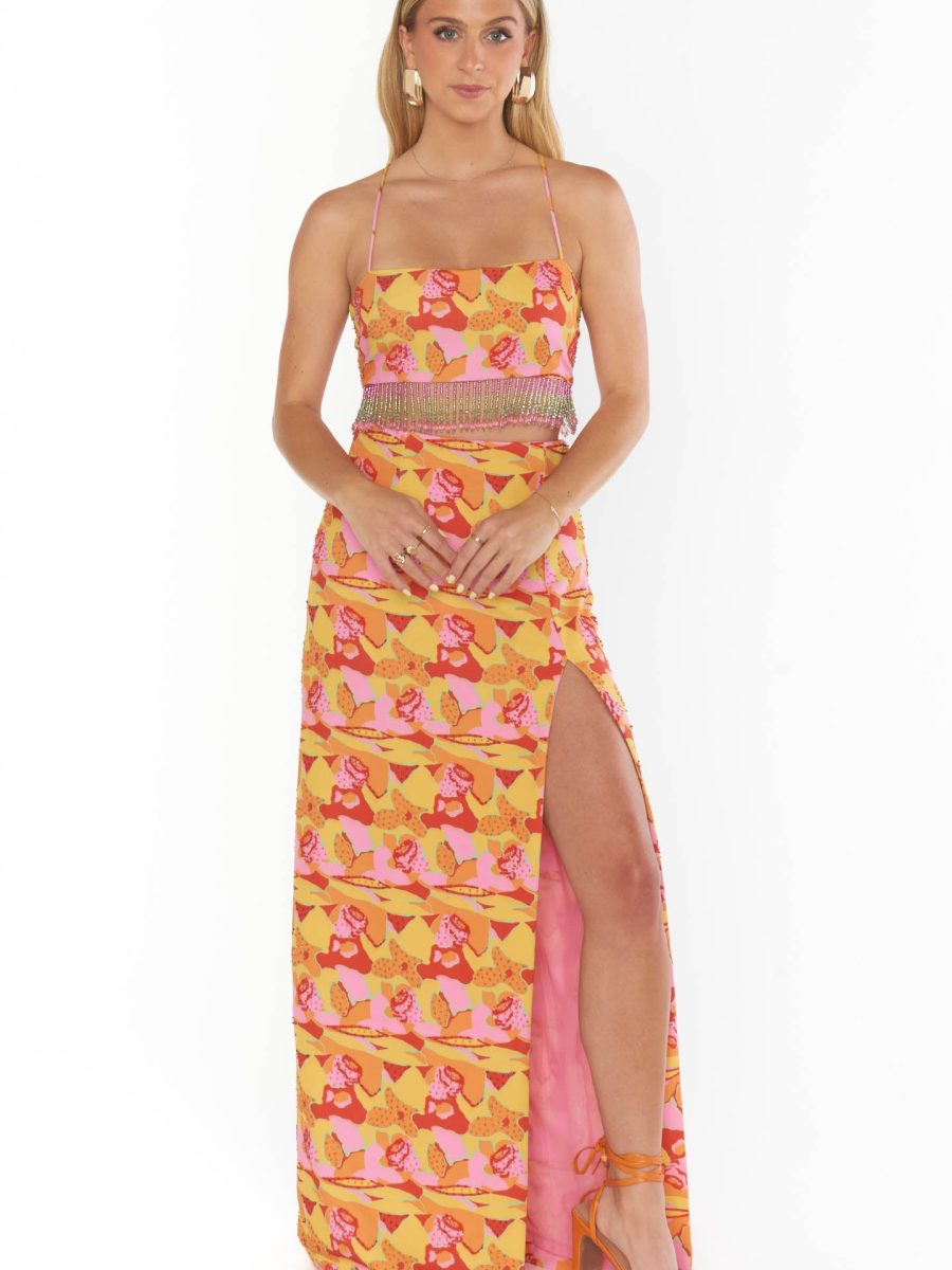 Rumba Maxi Skirt ~ Havana Beaded Sequins