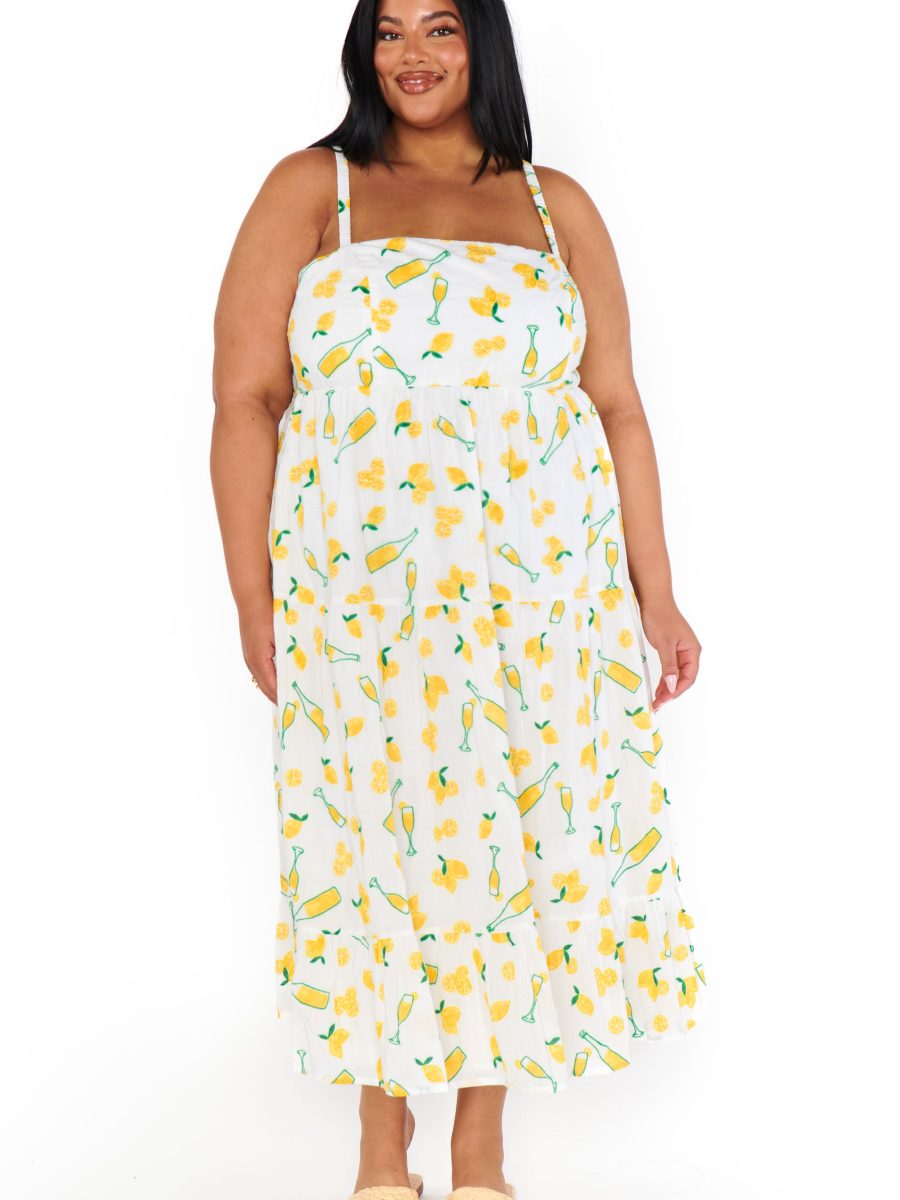 Summer Fling Midi Dress ~ Limoncello Embroidery