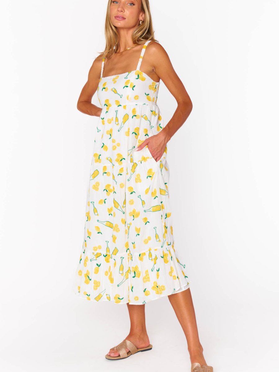 Summer Fling Midi Dress ~ Limoncello Embroidery