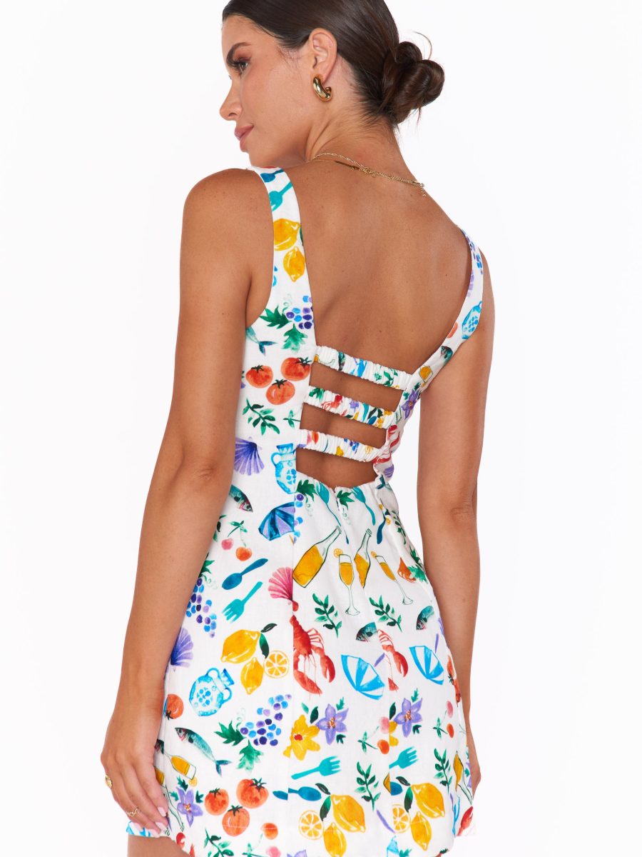 Steph Mini Dress ~ Italian Picnic Linen