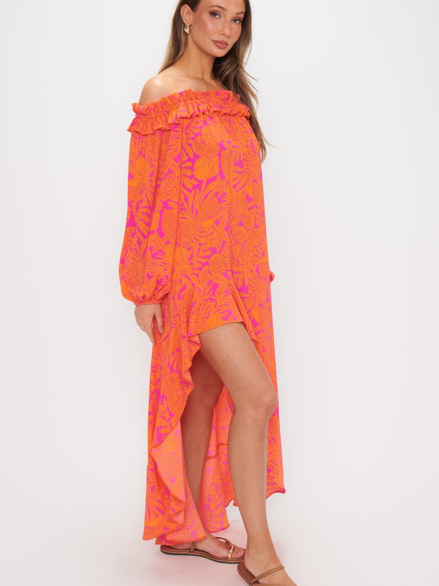Bobbi Maxi Dress ~ Fuchsia Shells Pebble