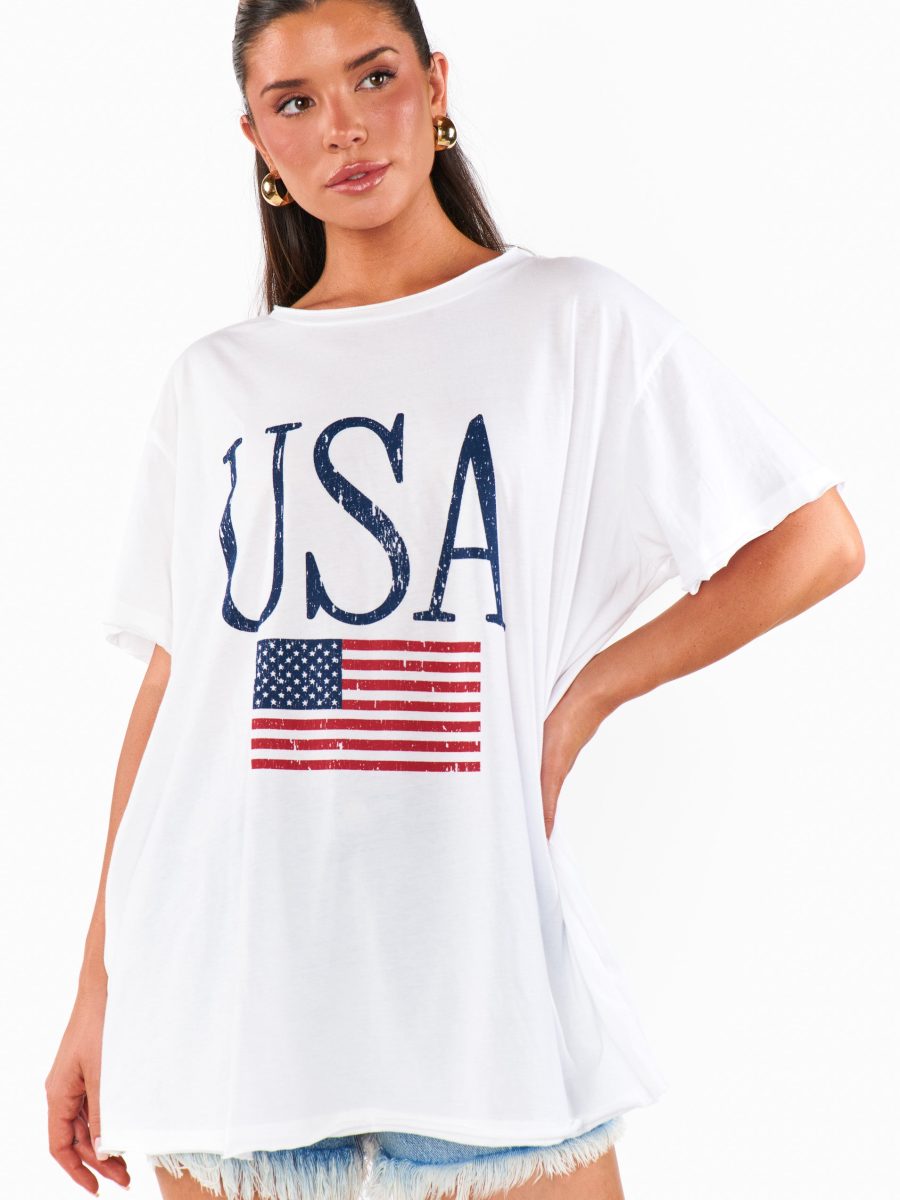 Airport Tee ~ USA Flag Graphic