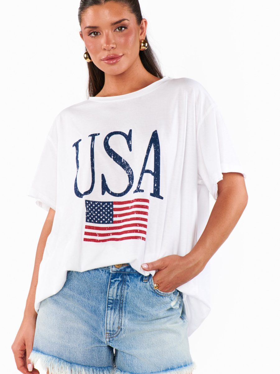 Airport Tee ~ USA Flag Graphic