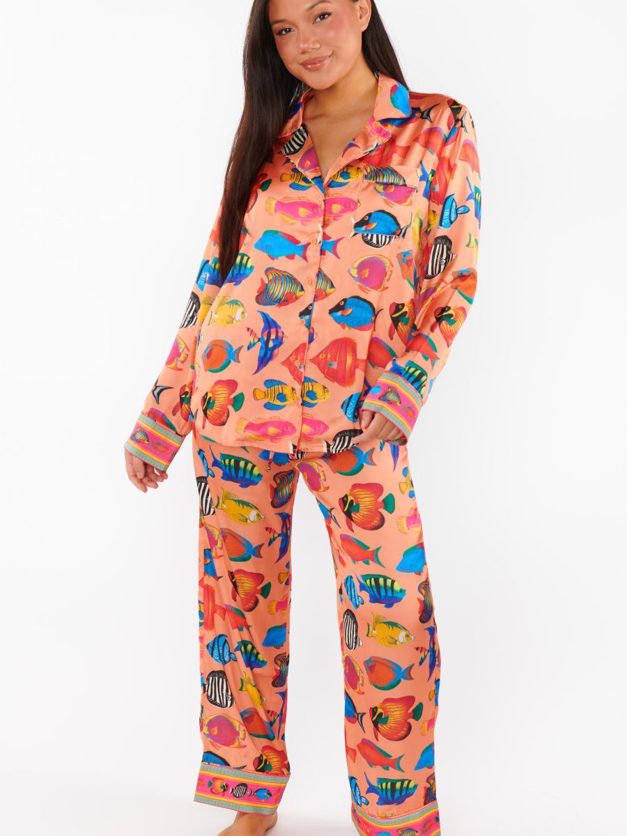 Classic PJ Set ~ Coral Rainbow Reef Silky