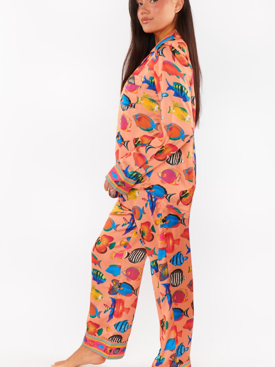 Classic PJ Set ~ Coral Rainbow Reef Silky