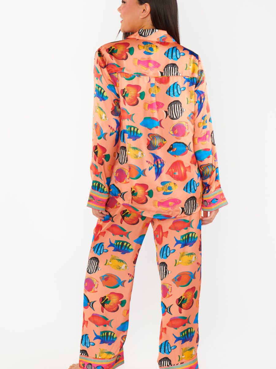 Classic PJ Set ~ Coral Rainbow Reef Silky