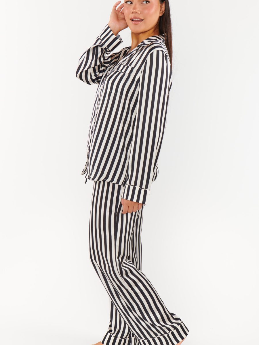 Classic PJ Set ~ Midnight Stripe Silky