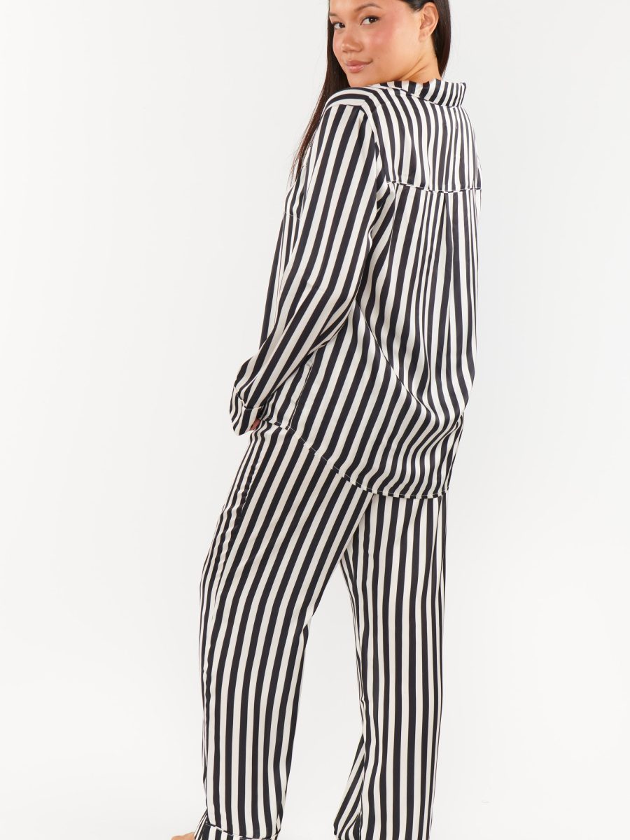 Classic PJ Set ~ Midnight Stripe Silky