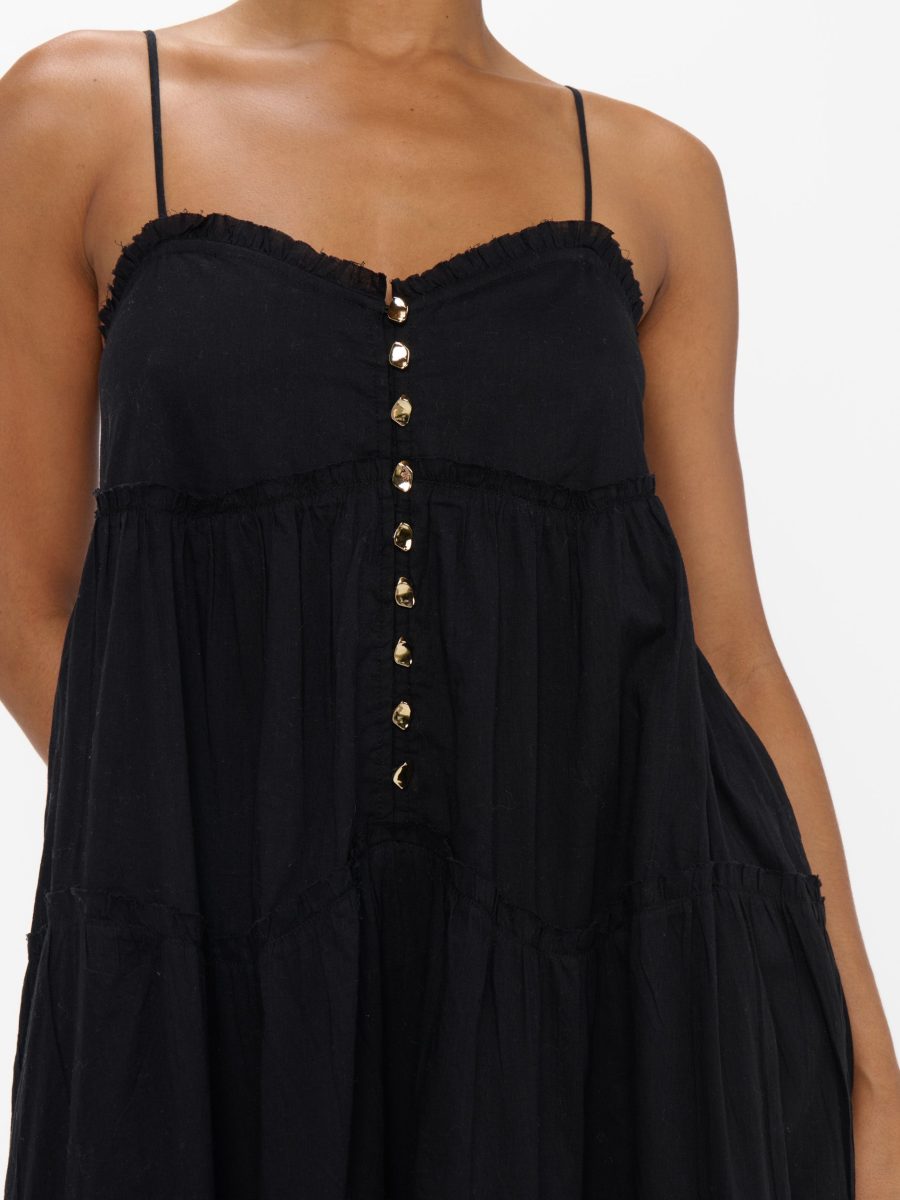Gracie Midi Dress ~ Black Voile