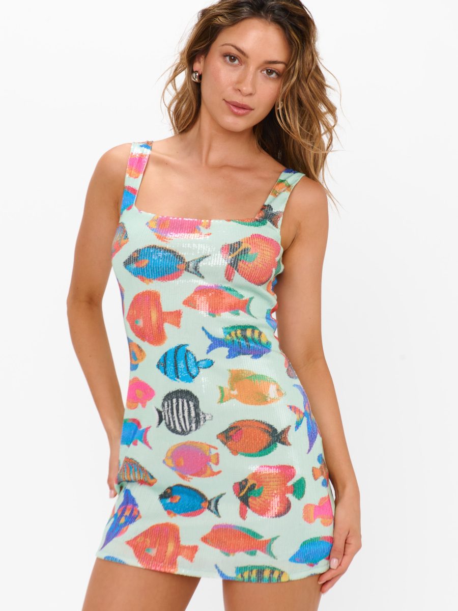 Lets Go Mini Dress ~ Rainbow Reef Sequins