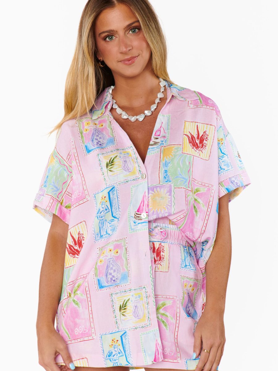 Parker Button Down ~ Summer Soleil Linen