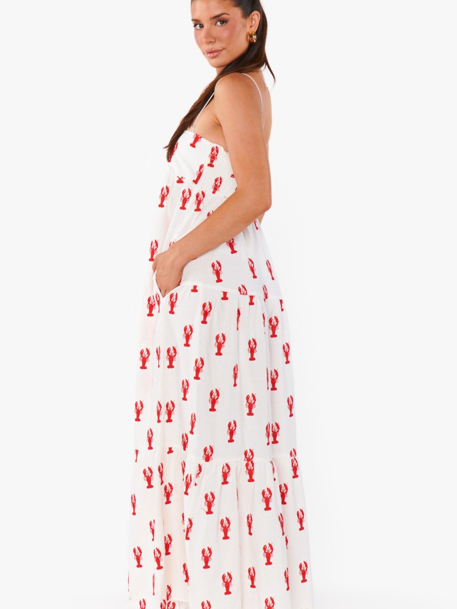 Long Weekend Maxi Dress ~ Lobster Embroidery