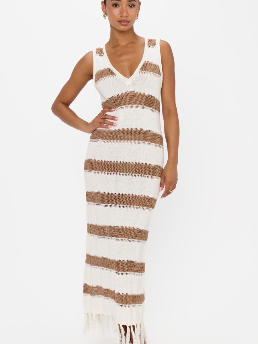 Havana Coverup ~ Sand Dollar Stripe Crochet