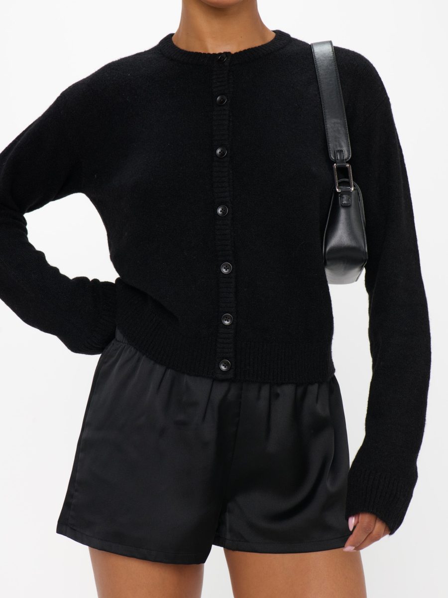 Throw on Cardigan ~ Jet Black Knit