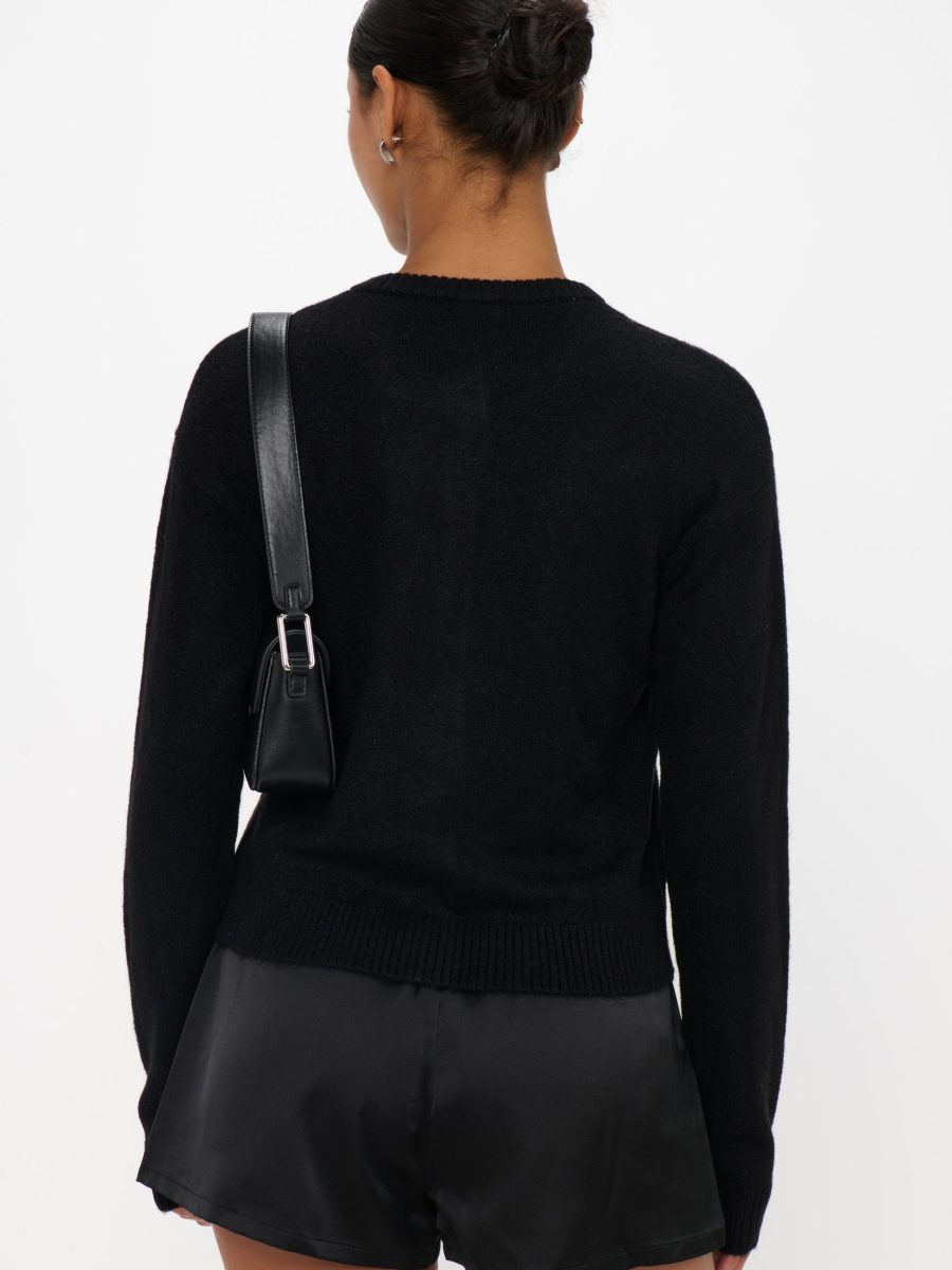 Throw on Cardigan ~ Jet Black Knit