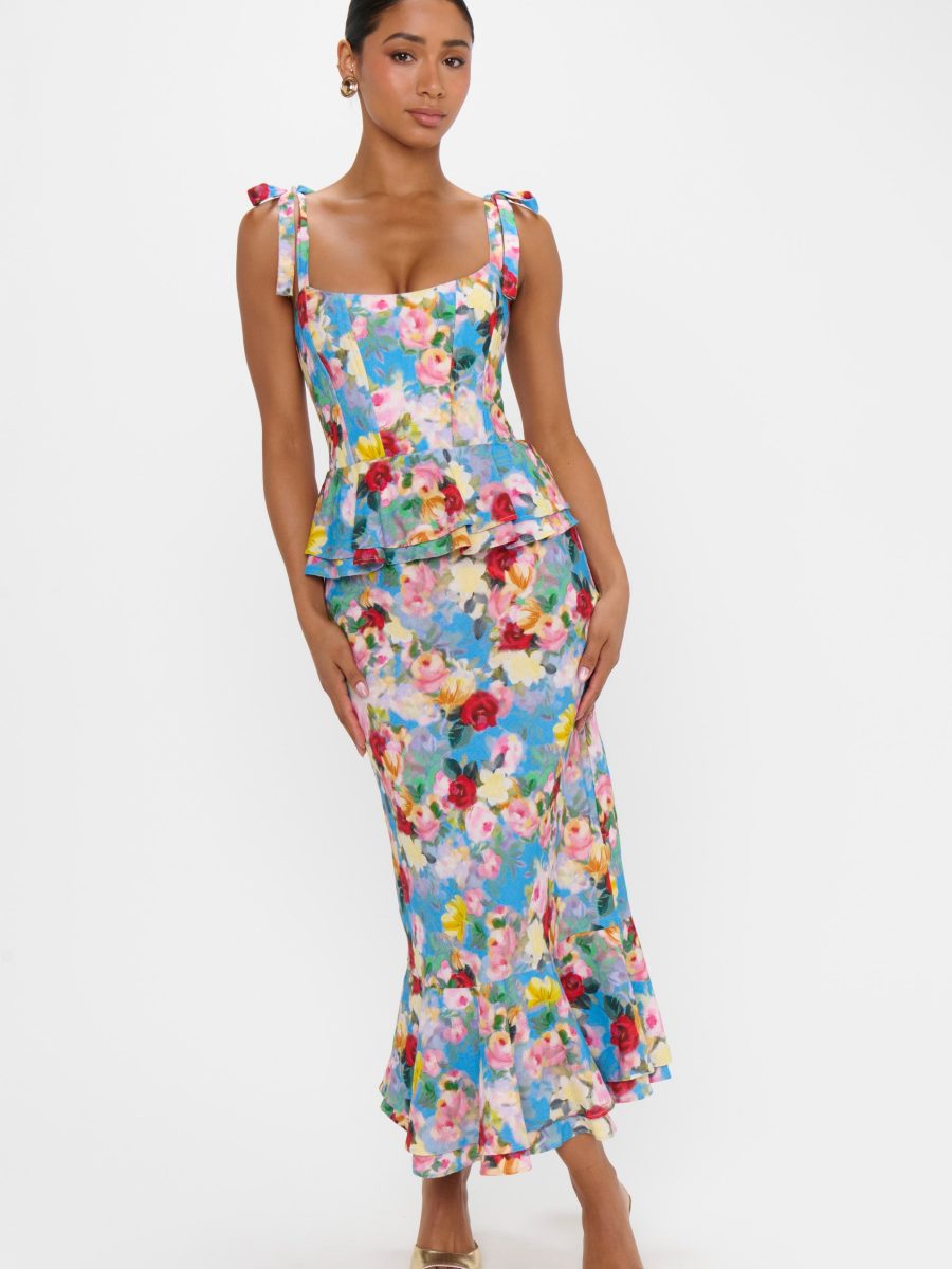 Pauline Peplum Dress ~ Blissful Garden Gala