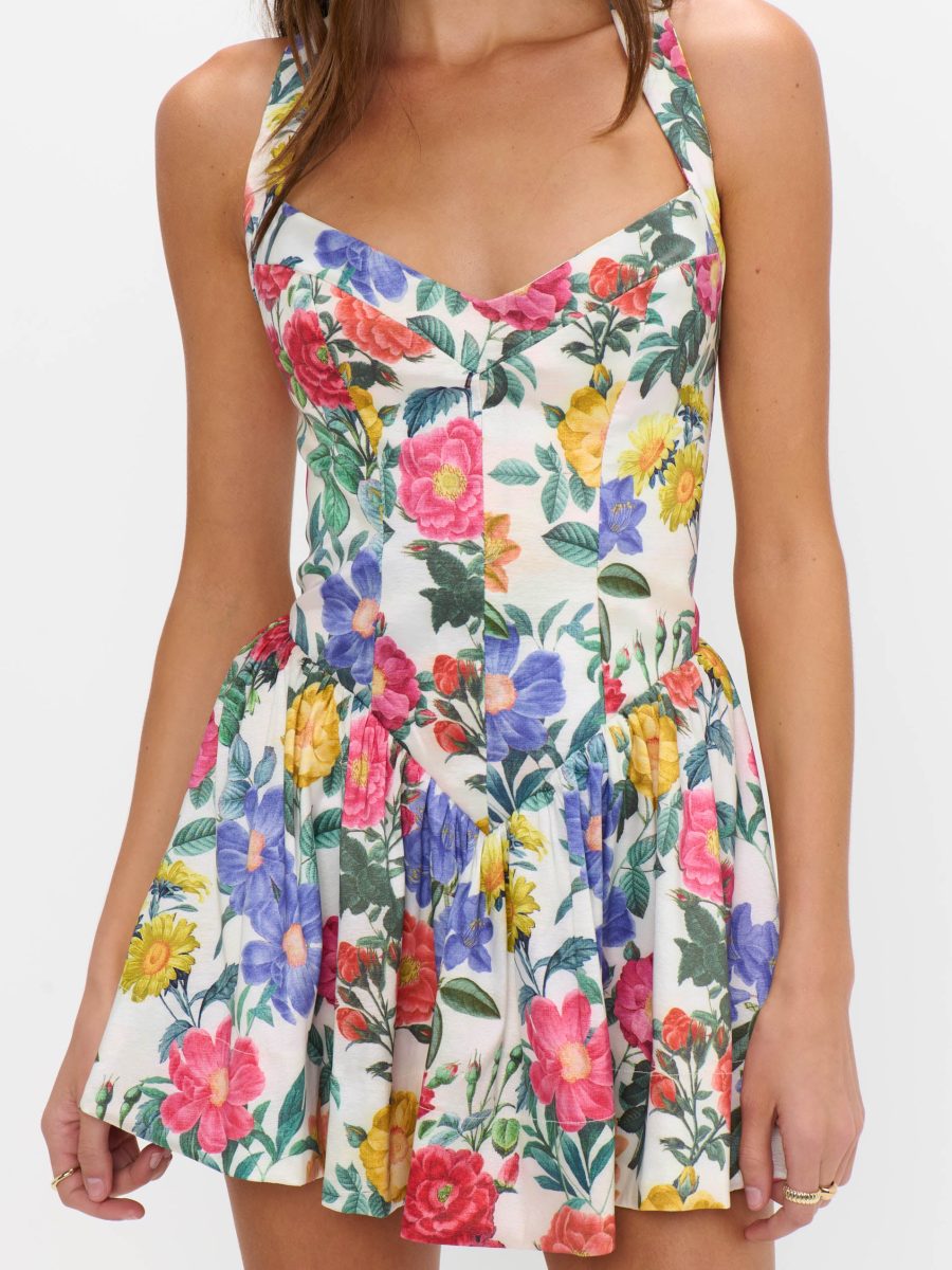 Abigail Mini Dress ~ Charm Peony White Taffeta