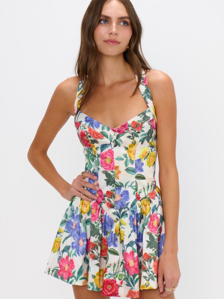 Abigail Mini Dress ~ Charm Peony White Taffeta