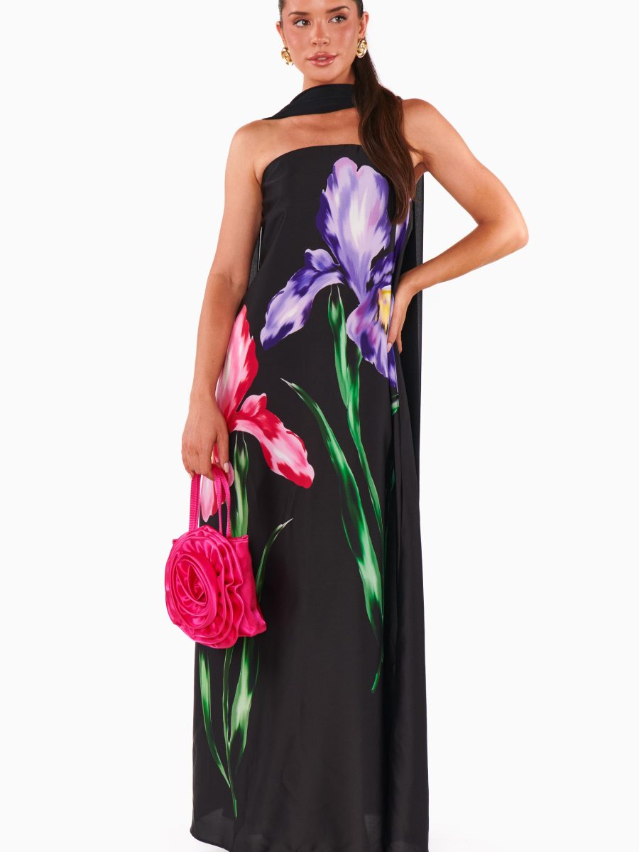 Renee Maxi Dress ~ Wild Iris Luxe Satin