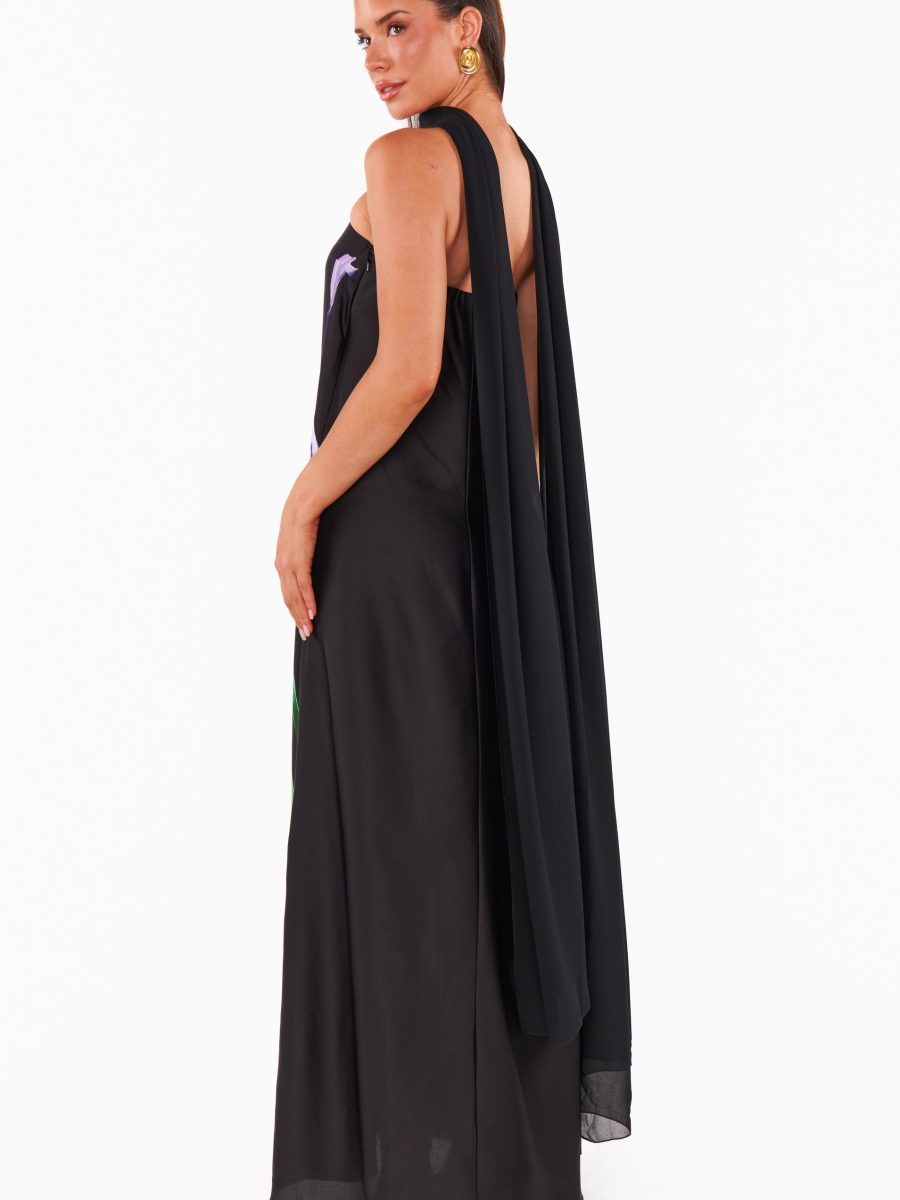 Renee Maxi Dress ~ Wild Iris Luxe Satin