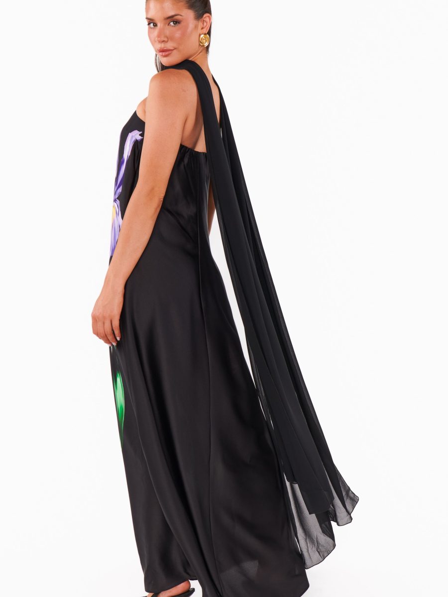 Renee Maxi Dress ~ Wild Iris Luxe Satin