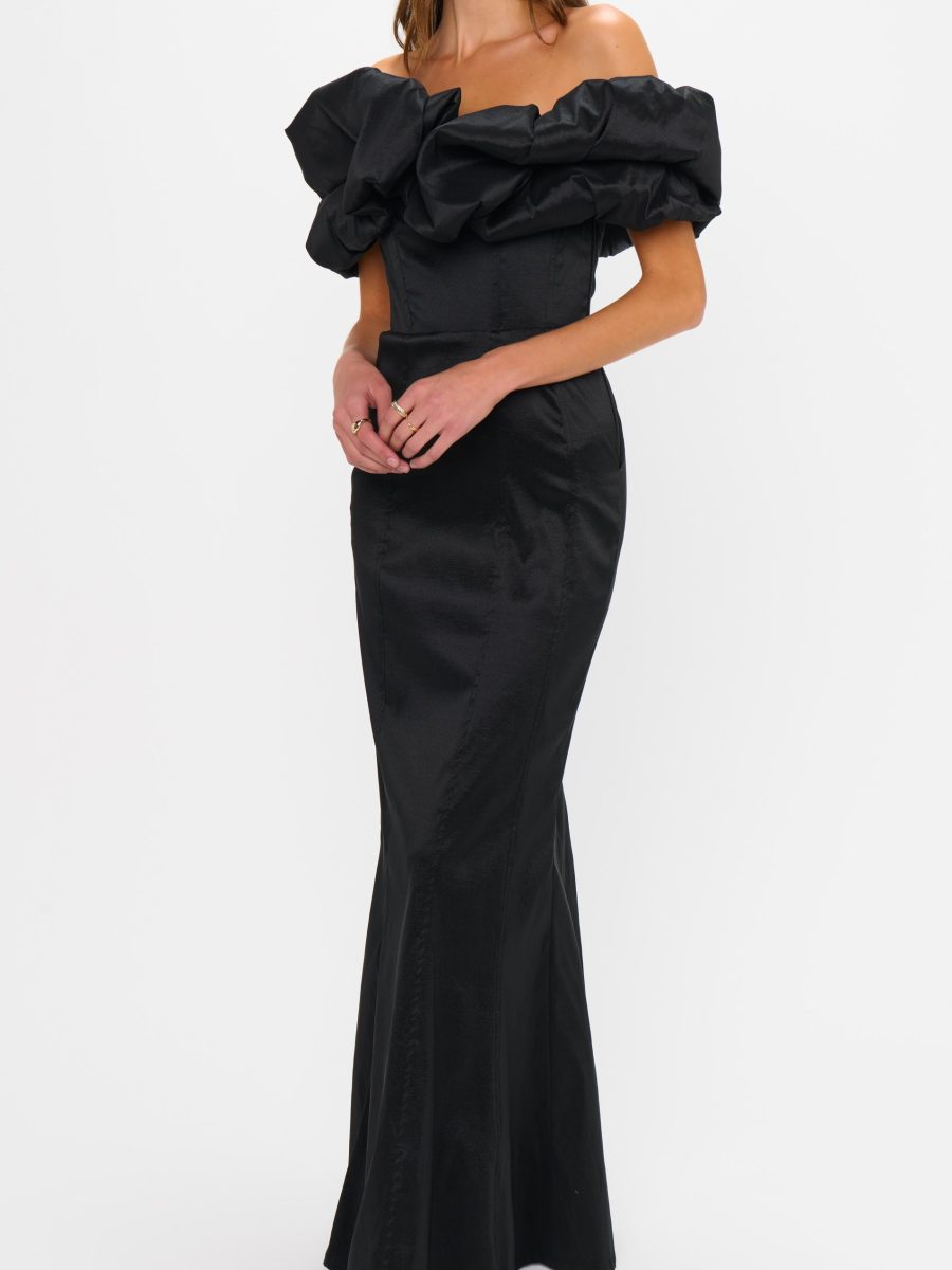 Major Drama Maxi Dress ~ Black Taffeta