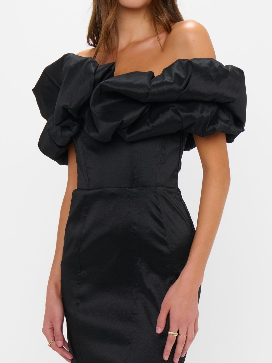Major Drama Maxi Dress ~ Black Taffeta