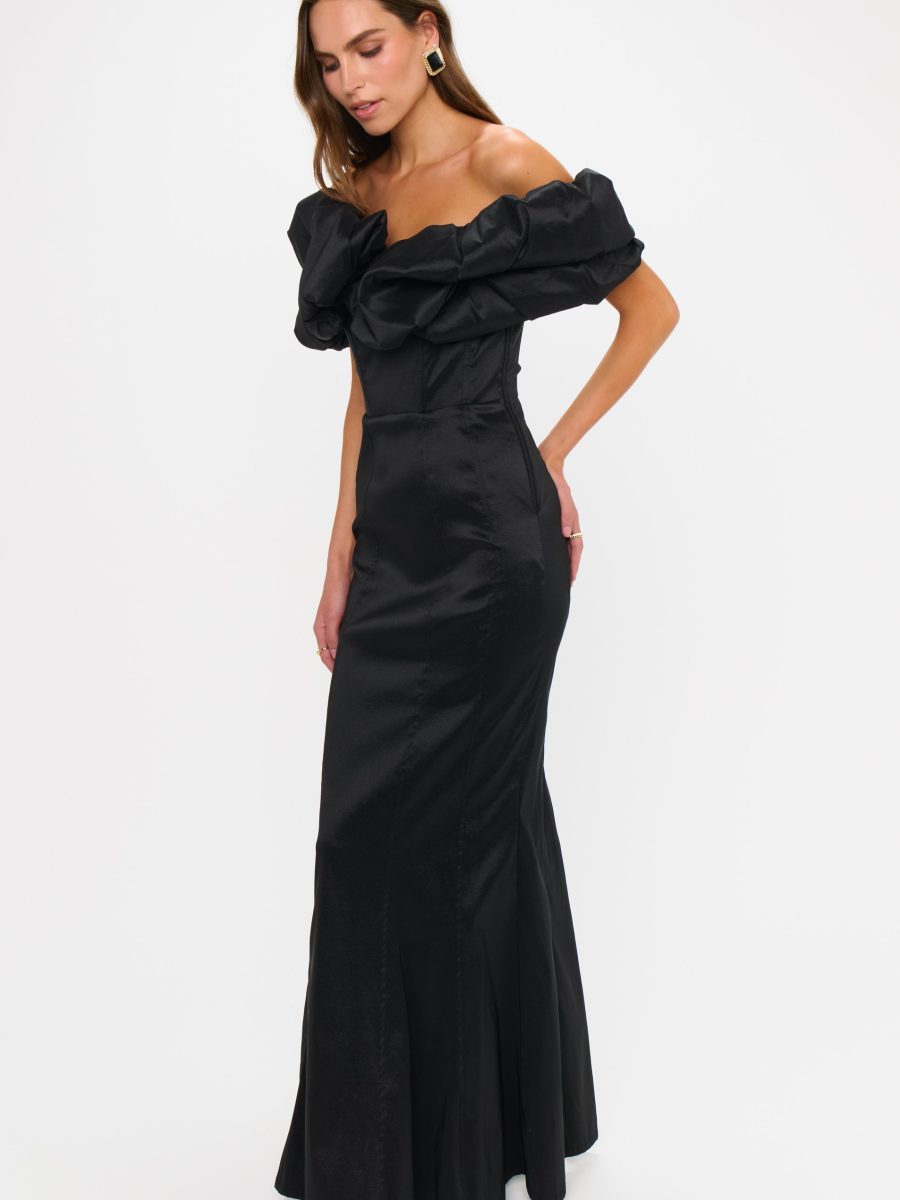 Major Drama Maxi Dress ~ Black Taffeta
