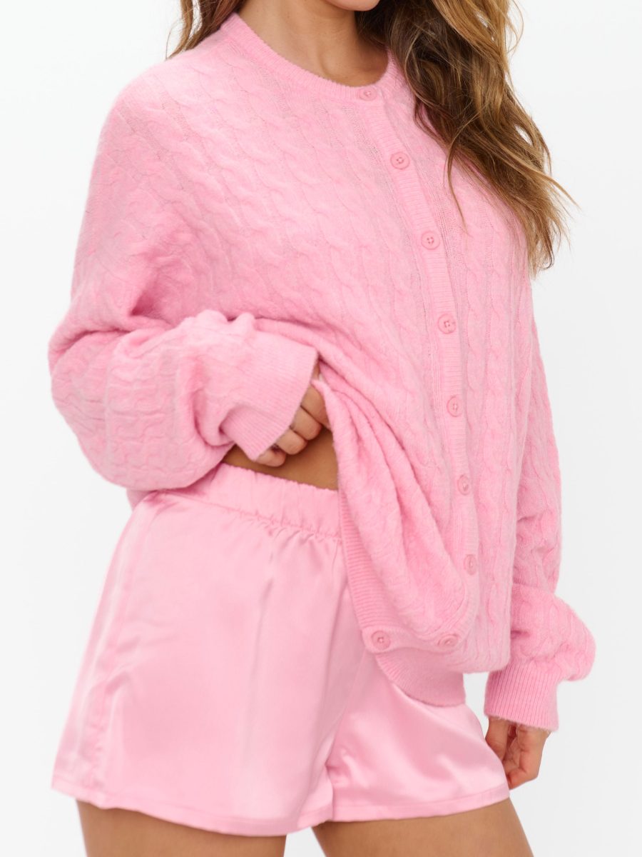 Glam Time Shorts ~ Light Pink Luxe Satin