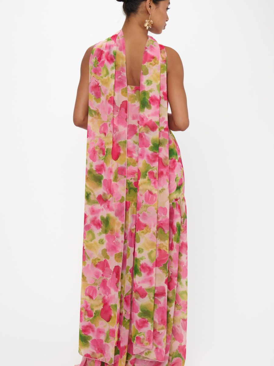 Dalia Maxi Dress ~ Watercolor Floral Chiffon