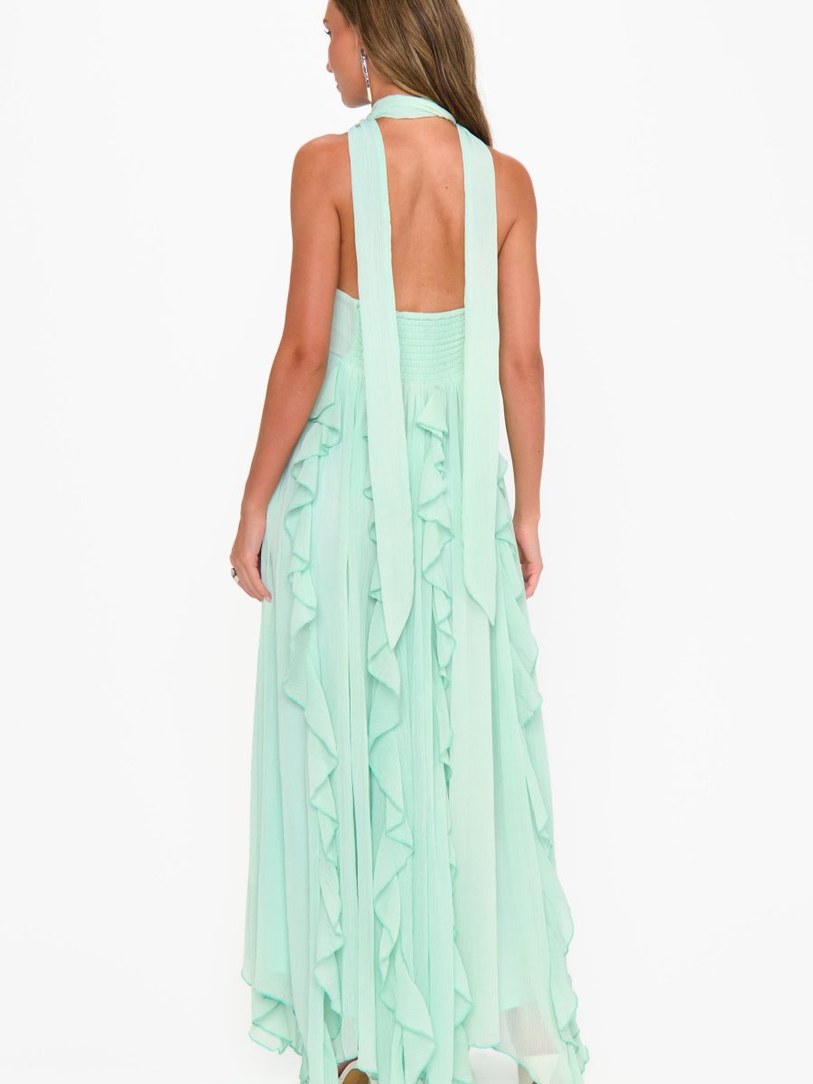 Gemma Ruffle Maxi Dress ~ Jelly Mint