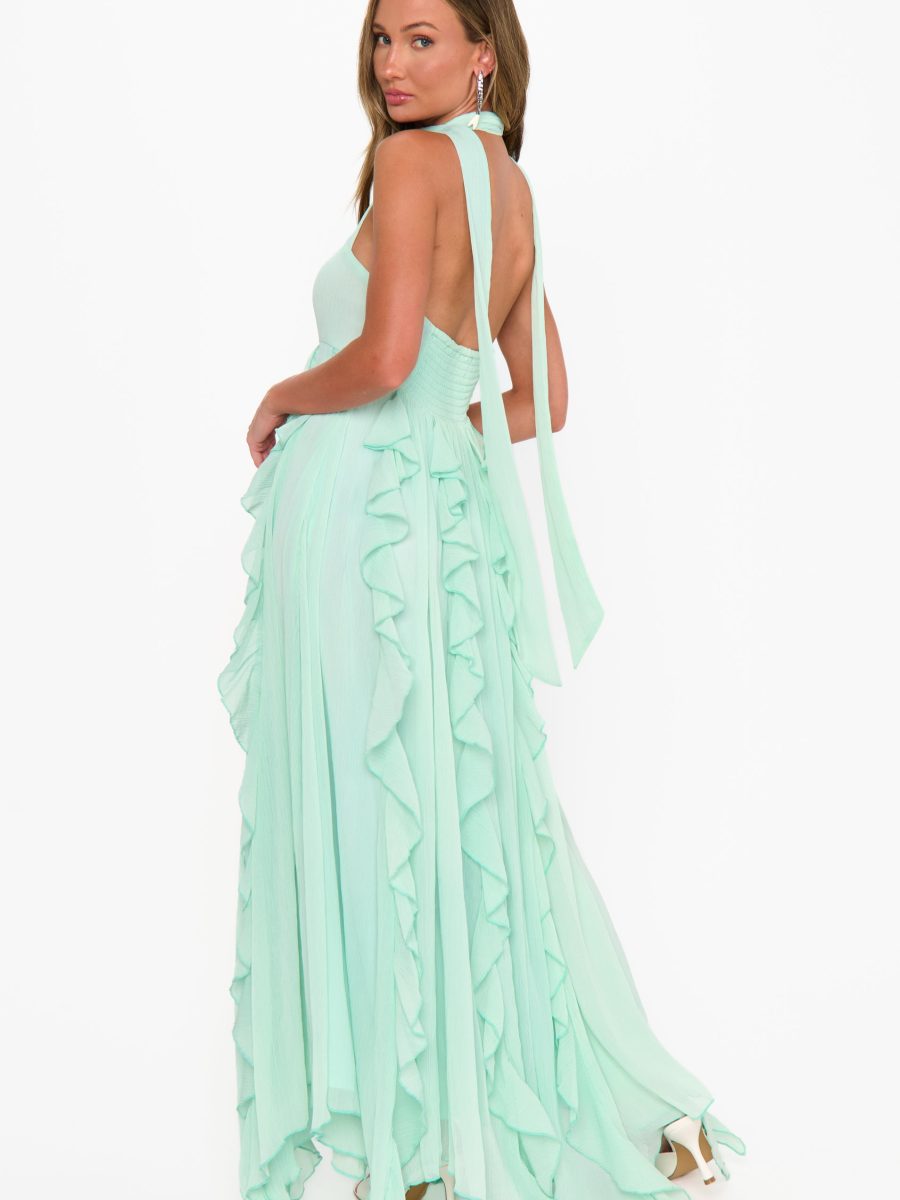 Gemma Ruffle Maxi Dress ~ Jelly Mint