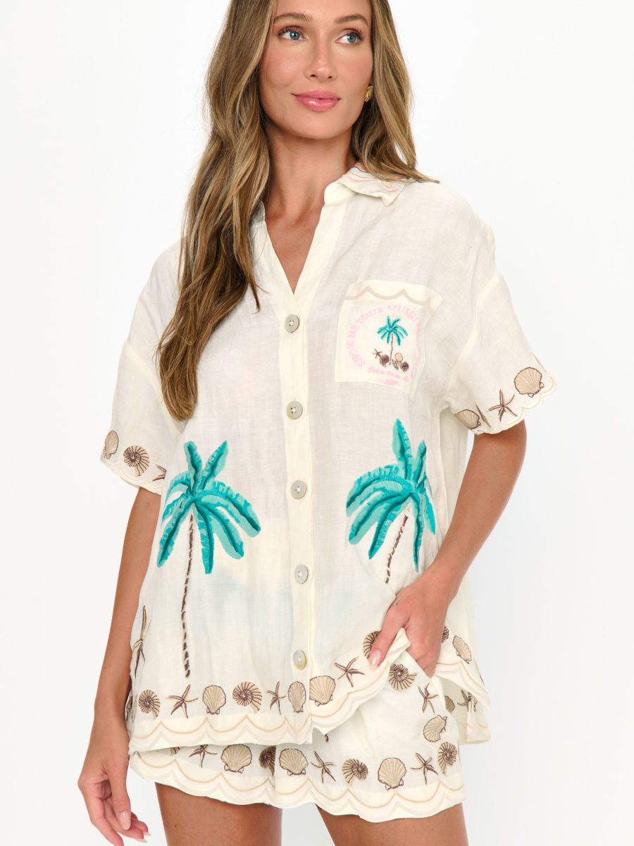 Hendrix Shorts ~ Beachfront Embroidery