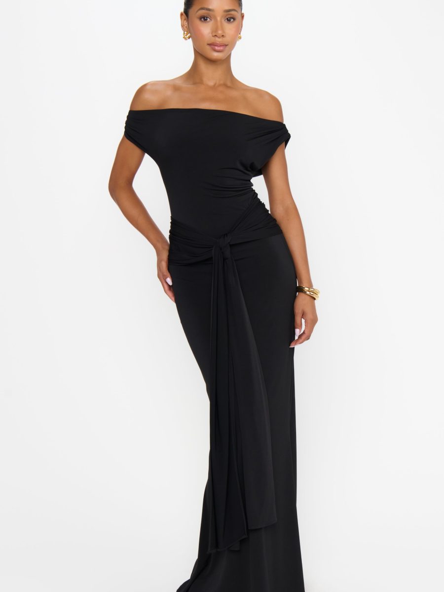 Winona Wrap Maxi Dress ~ Black