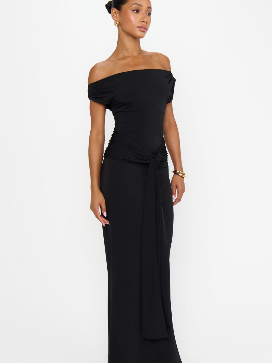 Winona Wrap Maxi Dress ~ Black