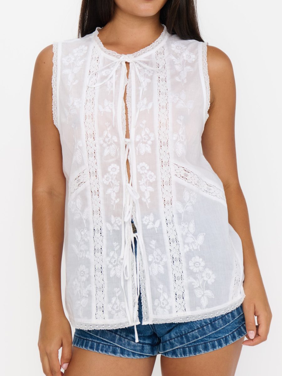 Camden Blouse ~ Cream Voile Trim