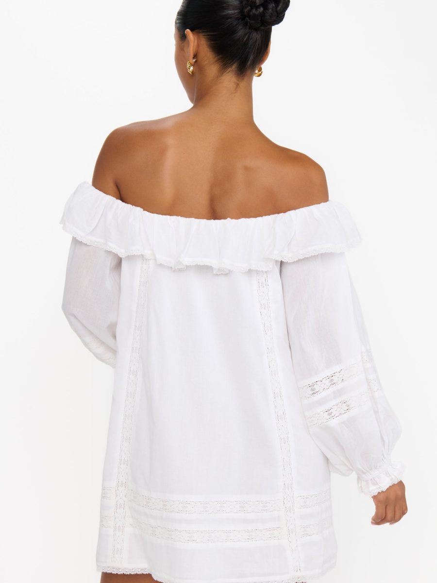 Meadow Mini Dress ~ Cream Voile Trim