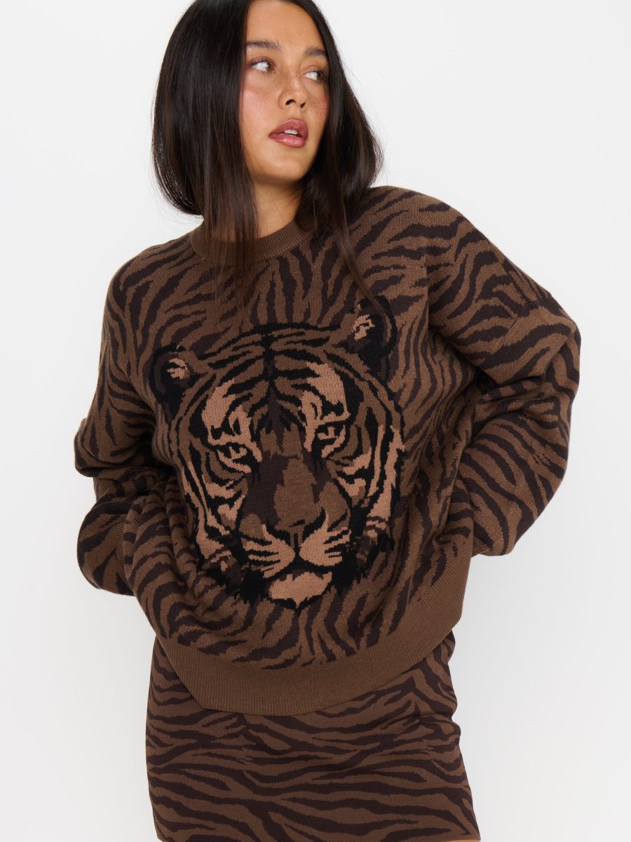 Seasons Sweater ~ Wild Tiger Graphic Knit