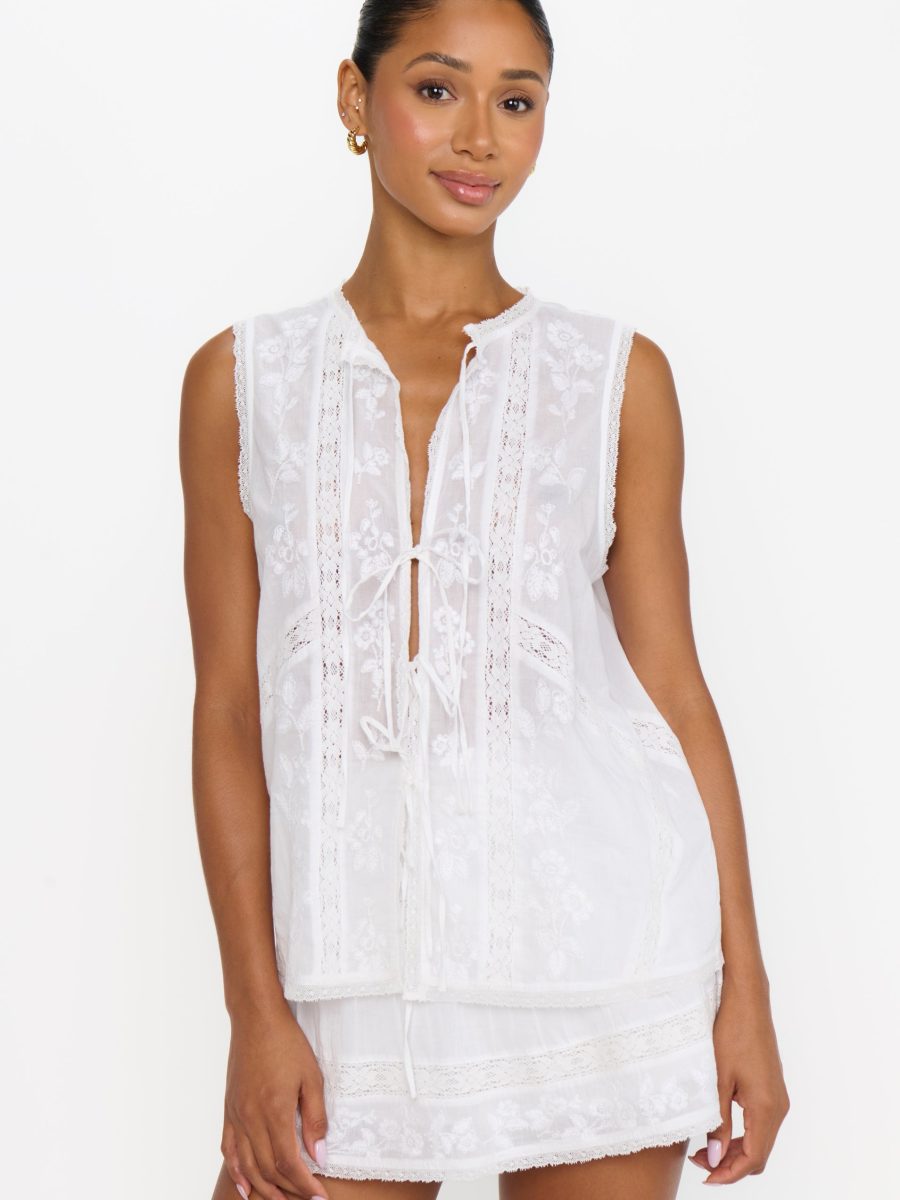 Camden Blouse ~ Cream Voile Trim