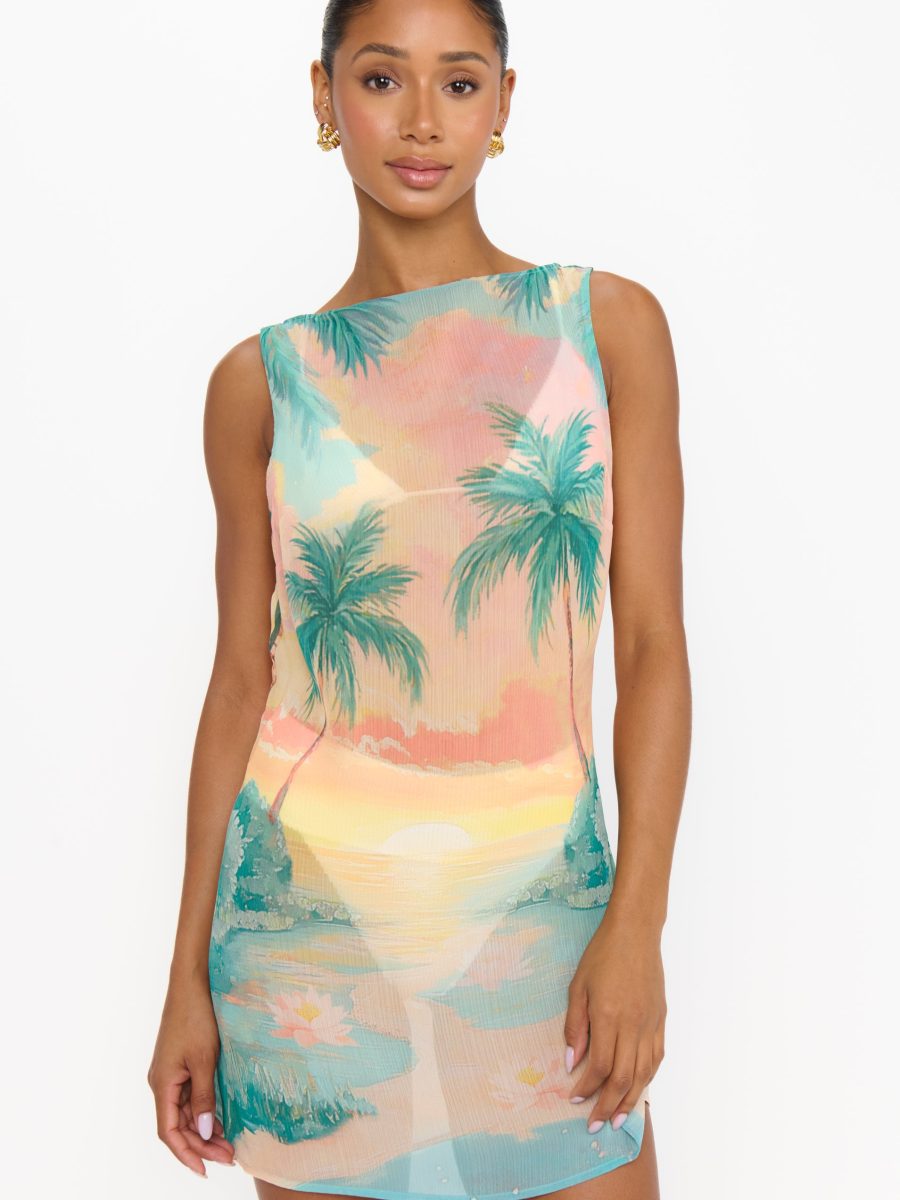 Kiki Mini Dress ~ Sunset Cove Chiffon