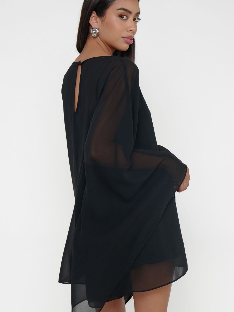 Olsen Mini Dress ~ Black Chiffon