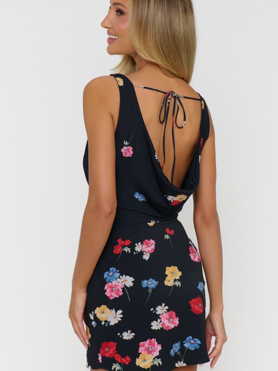 Callie Cowl Dress ~ Falling Floral