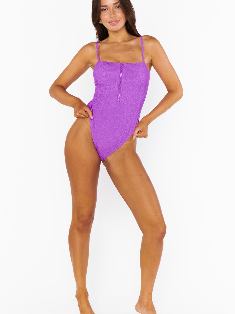 Boca Zip One Piece ~ Ultra Violet Scrunch