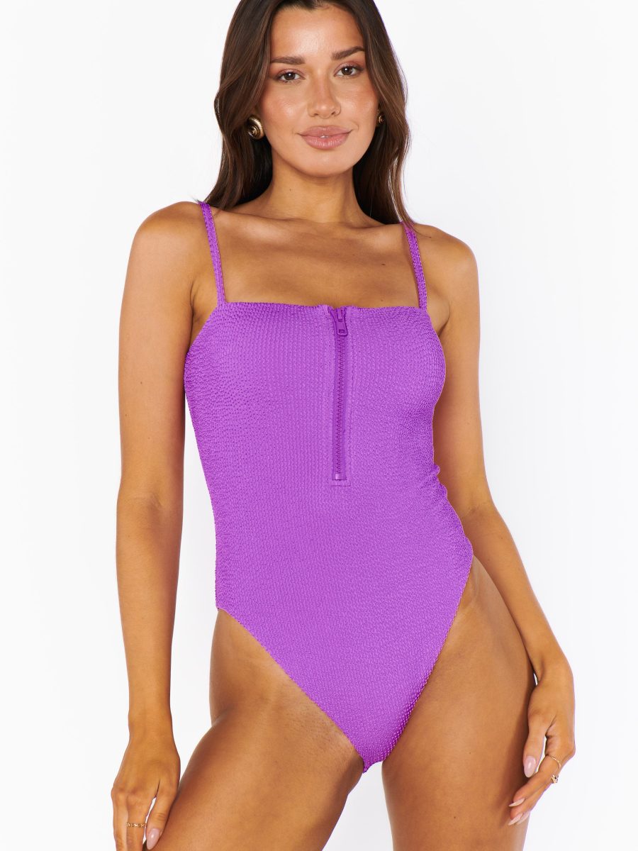 Boca Zip One Piece ~ Ultra Violet Scrunch