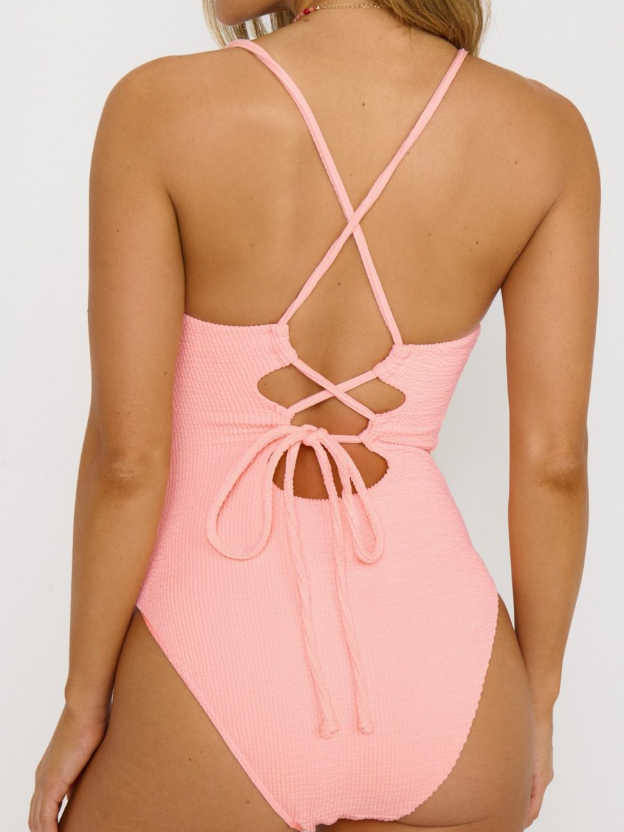 Positano One Piece ~ Peach Sherbet Scrunch