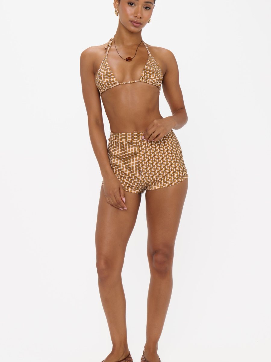 Bora Bora Shorts ~ Beachy Bronze Geo