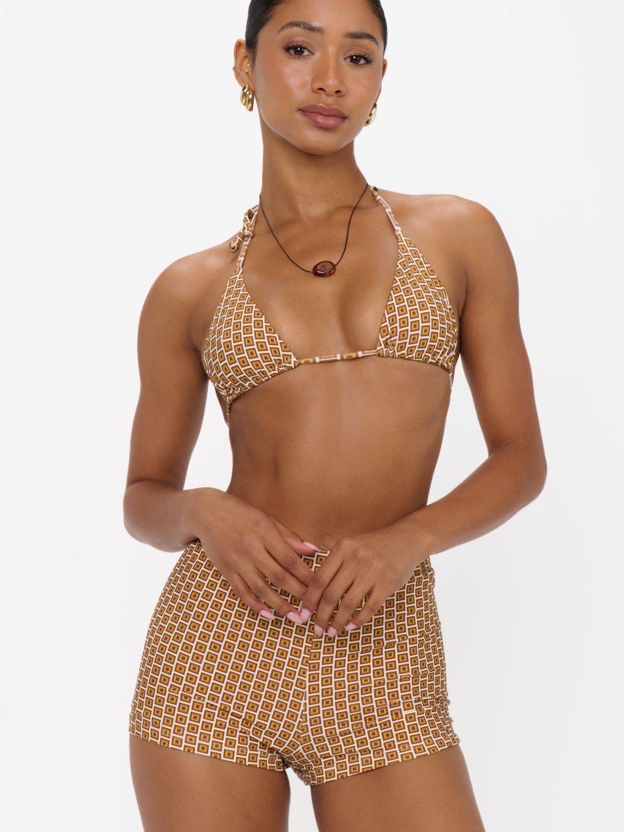 Bora Bora Shorts ~ Beachy Bronze Geo