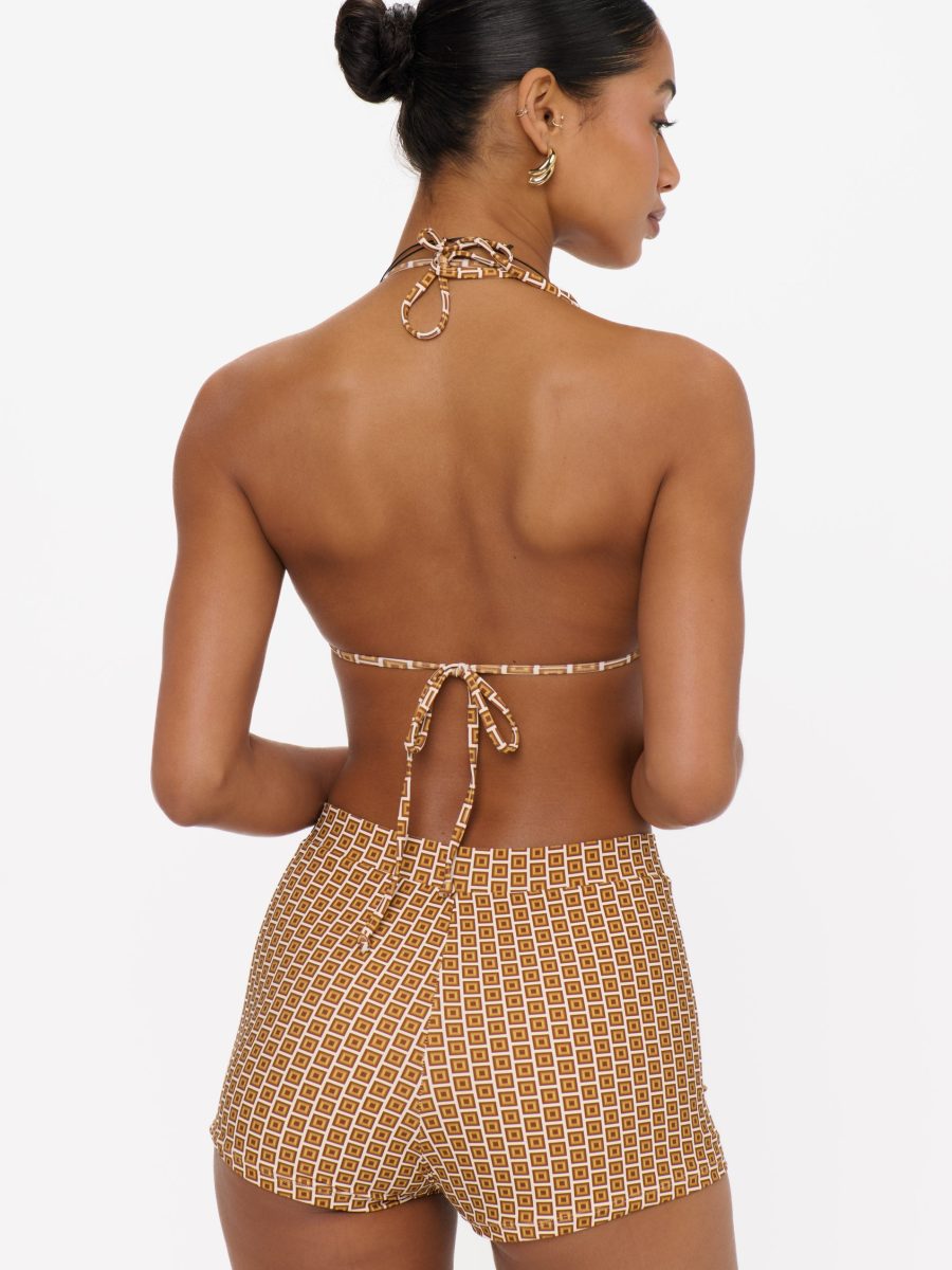 Bora Bora Shorts ~ Beachy Bronze Geo